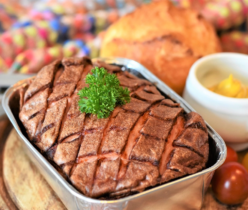 Frisch gebackener Leberkäse